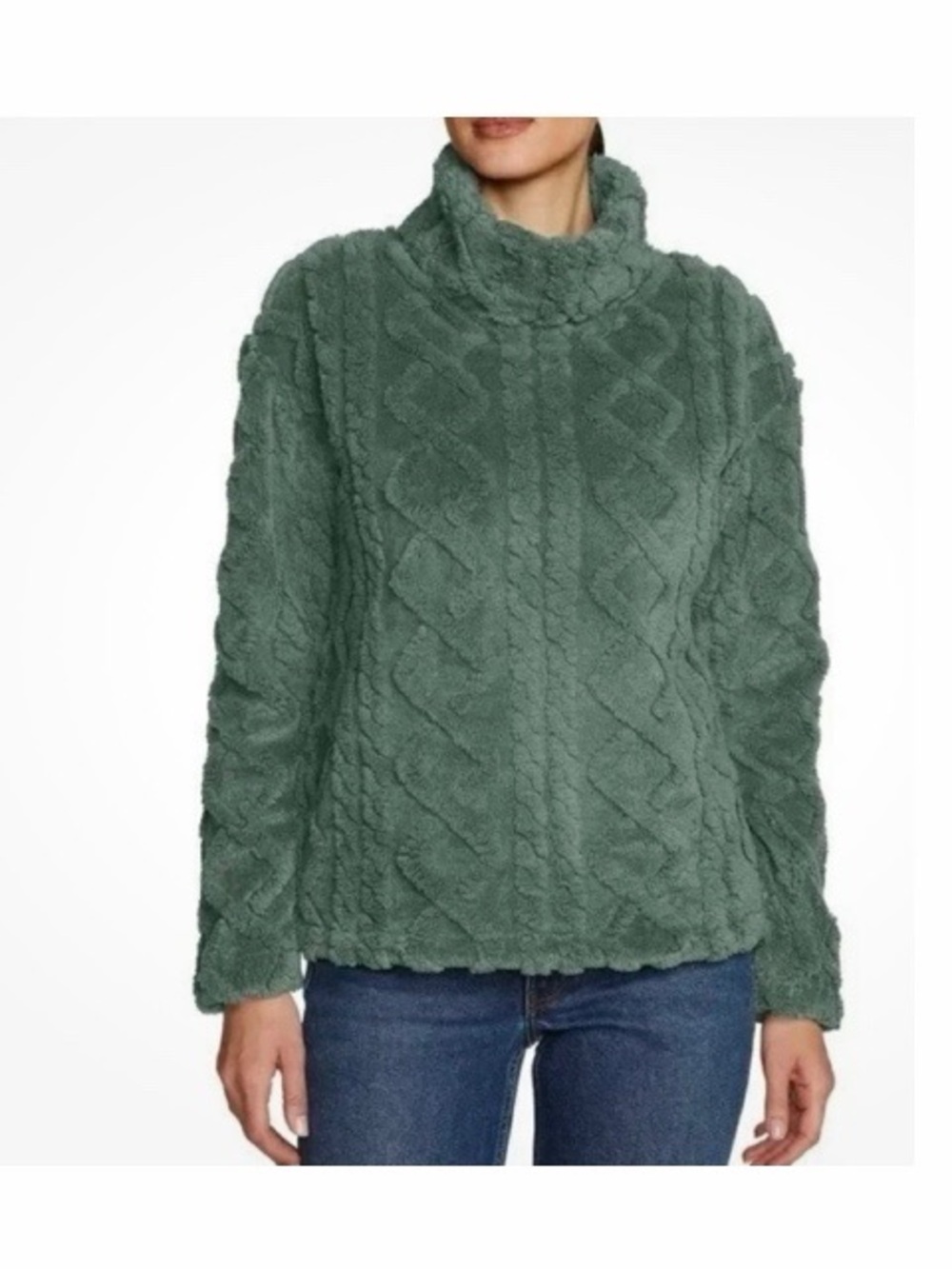 Eddie Bauer Ultra-soft Cable Fleece Pullover Sweater NWT